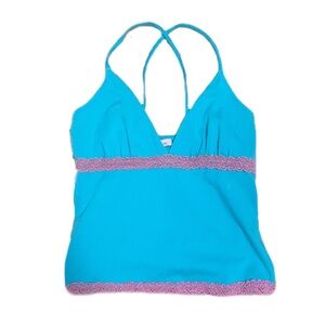 Y2K Blue and Pink Lace Tank Top